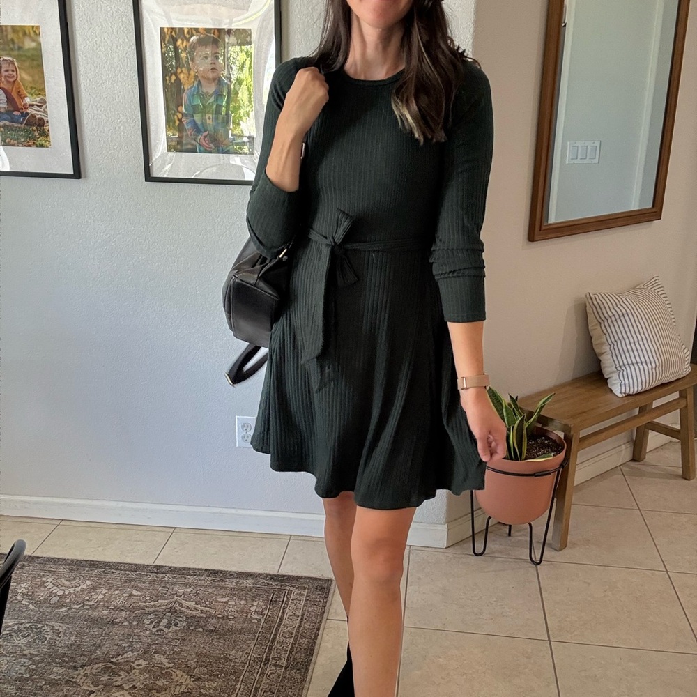 Amazon Women's Long Sleeve Dress - Dark Green
